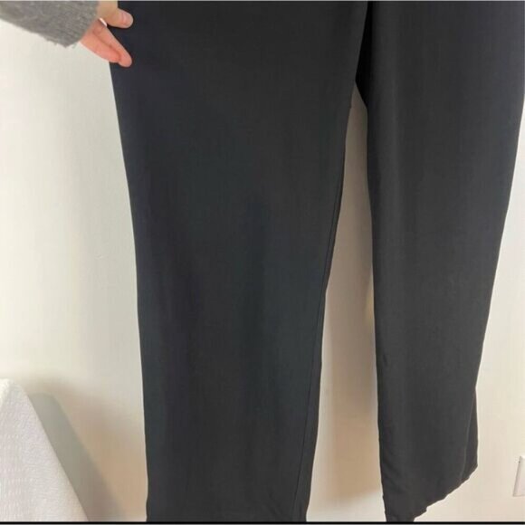 Bebe Women's Size 12 Ruffled Collar Black Jumpsuit Pockets Strapless - Picture 2 of 12